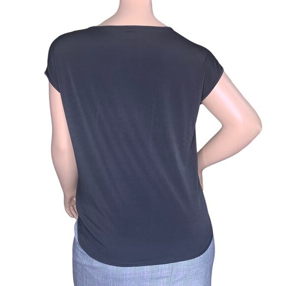 Covington Blouse Short Sleeve Pullover Purple and Black Size XL - Picture 3 of 6